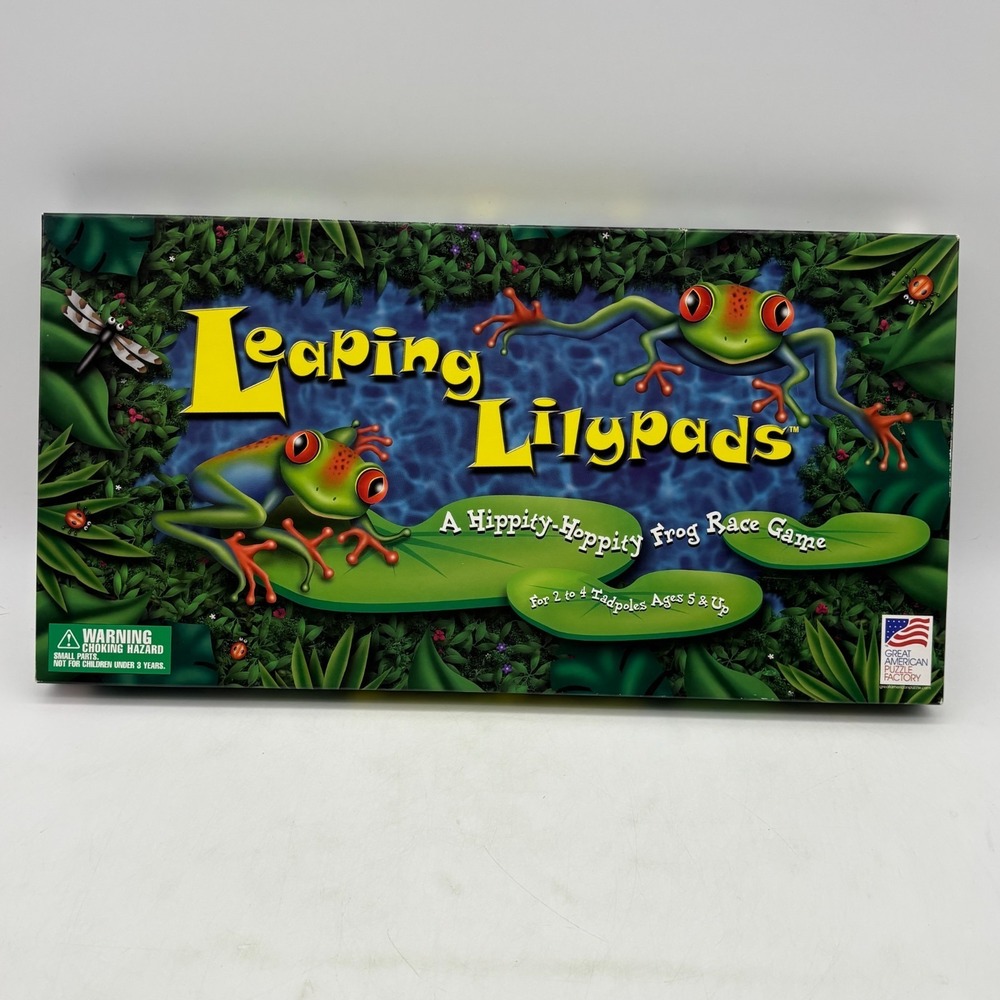 Great American Puzzle Factory Leaping Lilypads Frog Race Board Game Vintage 2000